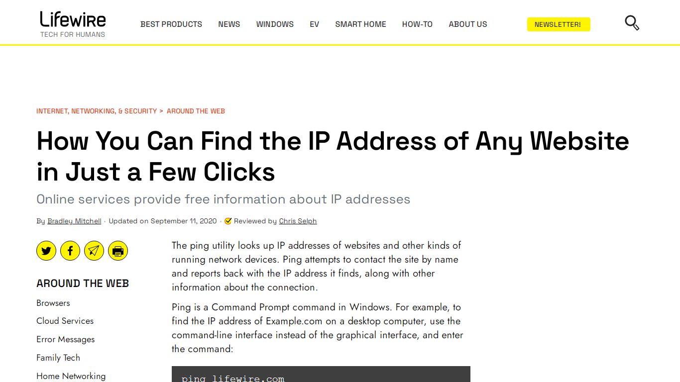 How You Can Find the IP Address of Any Website in Just a Few ... - Lifewire